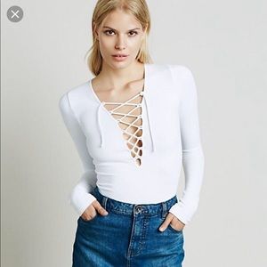 Free people lace up layering top
